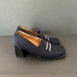 Scada Vintage Made in Spain Loafer Black Heels Size 6